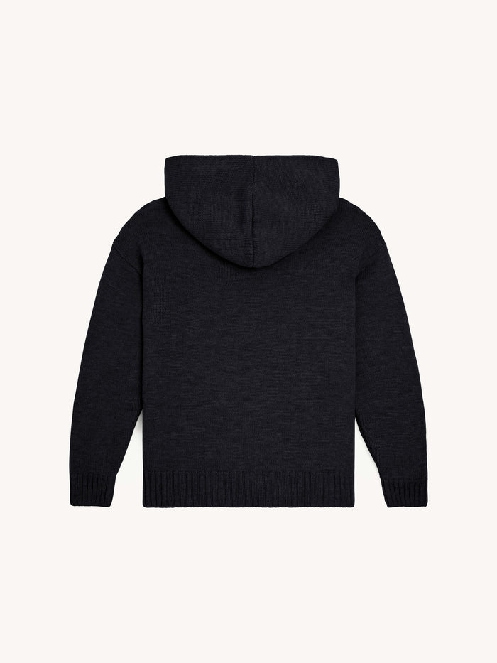 Black Knitted Chunky Hoodie - Men's/Women's - Sheep Inc