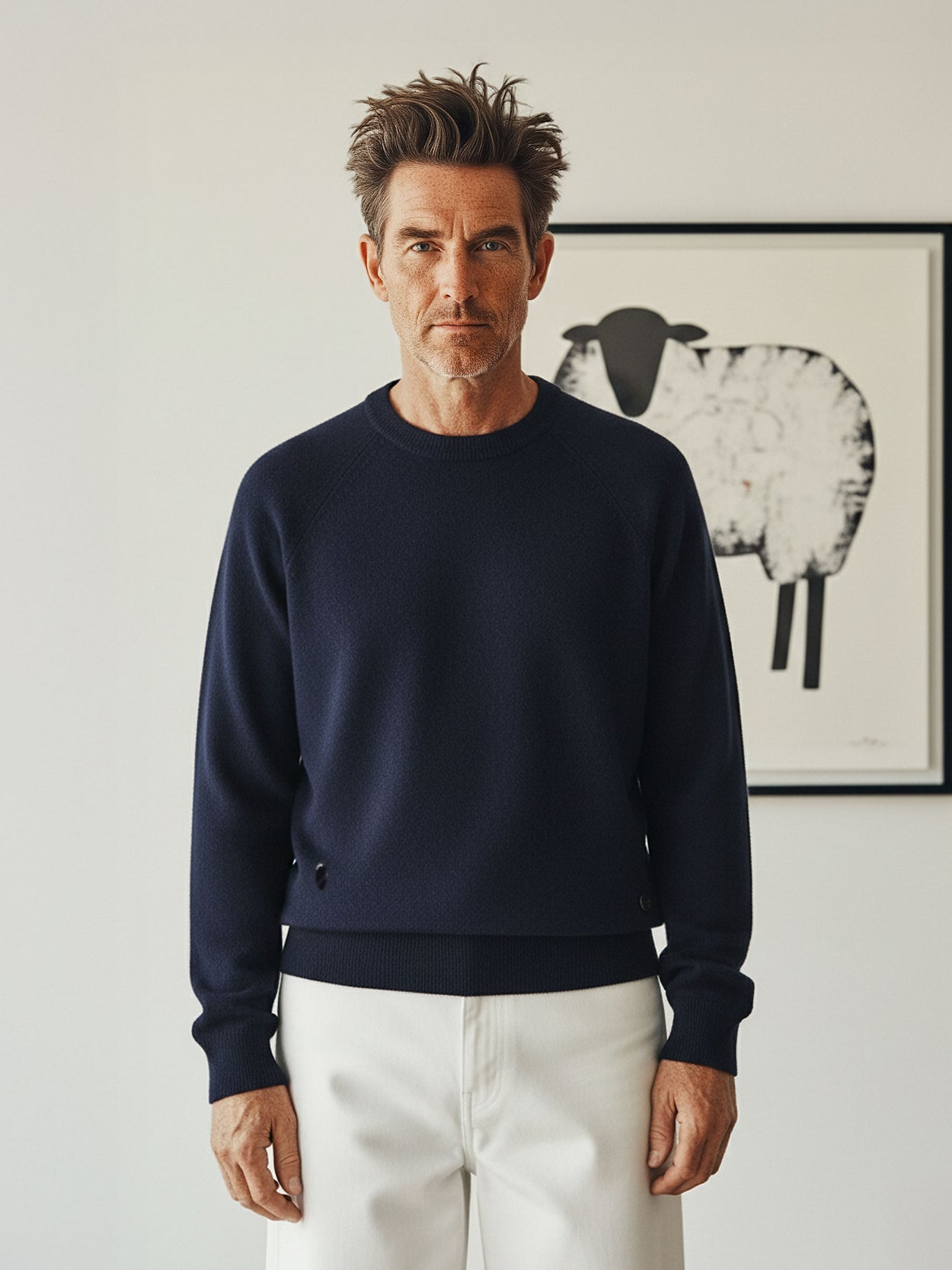 The Crewneck Light Pacific Blue Male Image