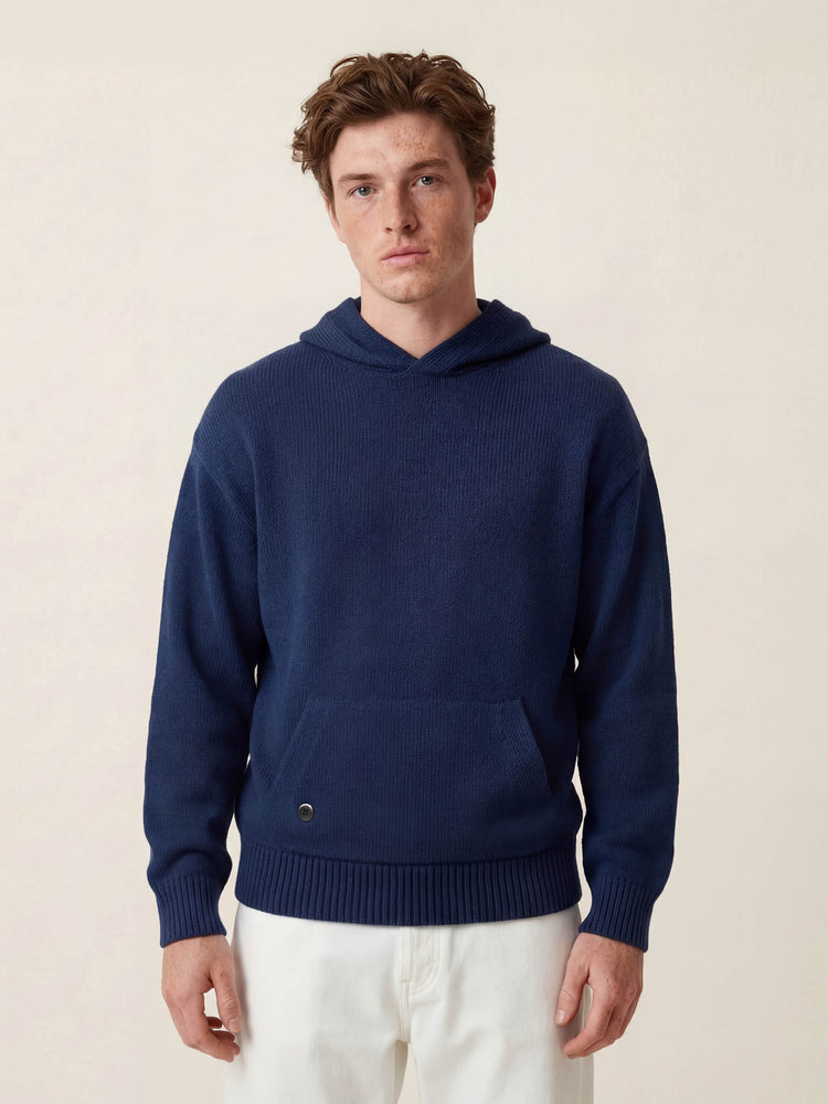 The Chunky Knit Hoodie Atlantic Blue Image