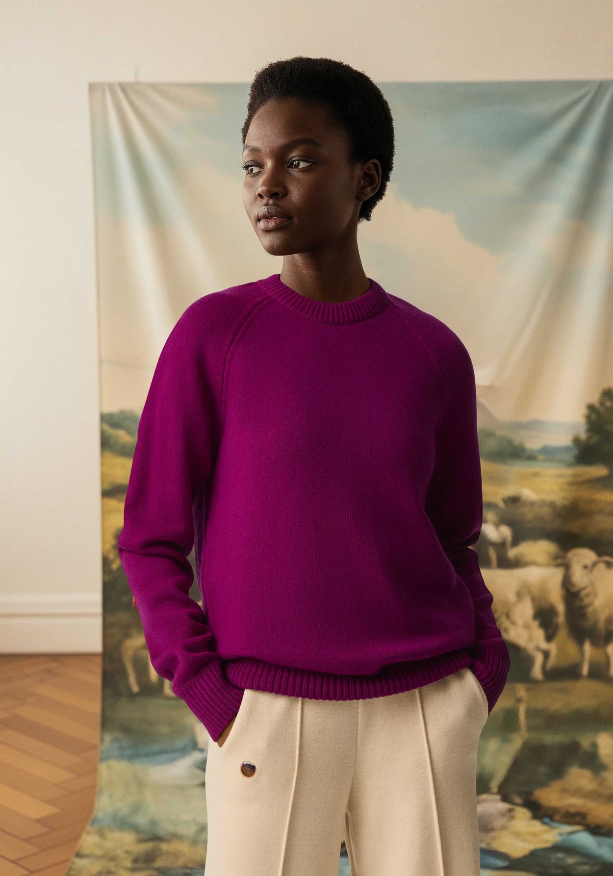 The Original Crewneck Royal Purple Female Image