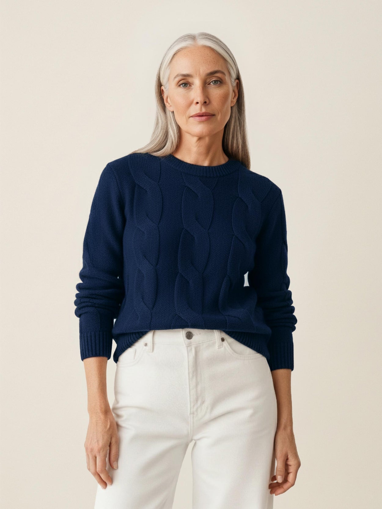 The Cable Knit Atlantic Blue Female Image