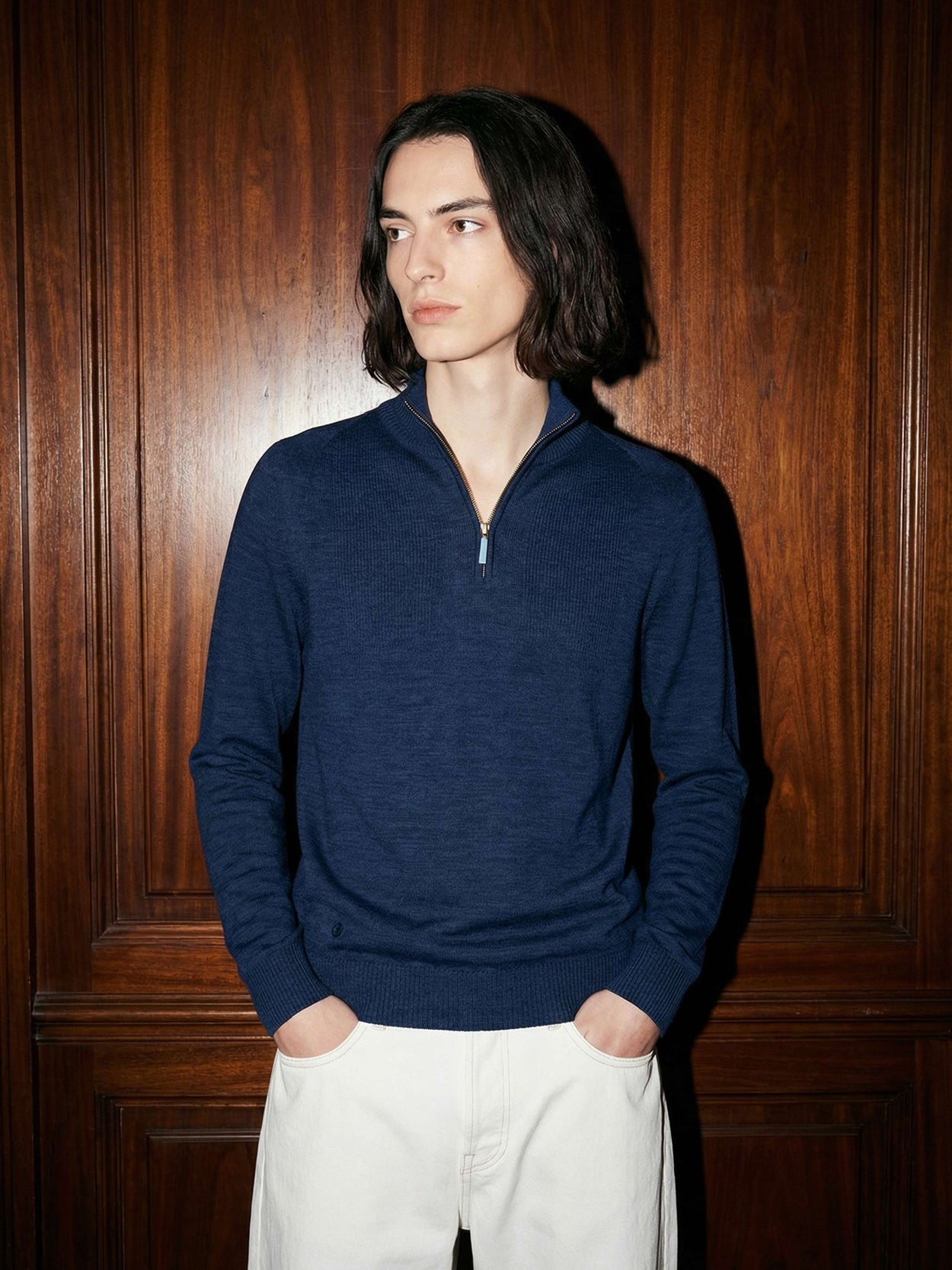 The Half Zip Pacific Blue Female Image