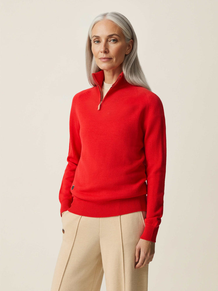 The Half Zip Poppy Red Image