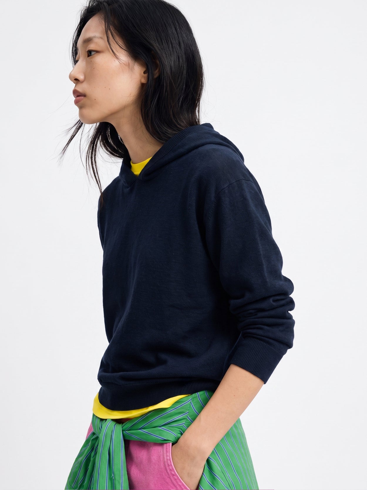 The Fine Knit Hoodie Pacific Blue Female Image