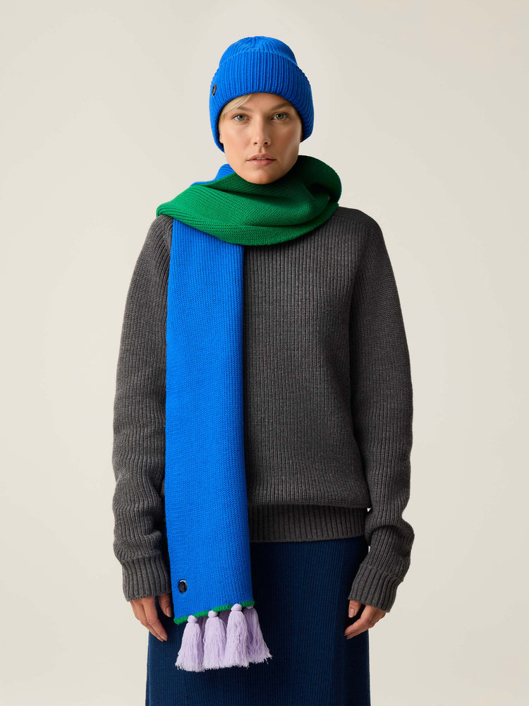 The Tassel Trail Scarf Cobalt Blue Image