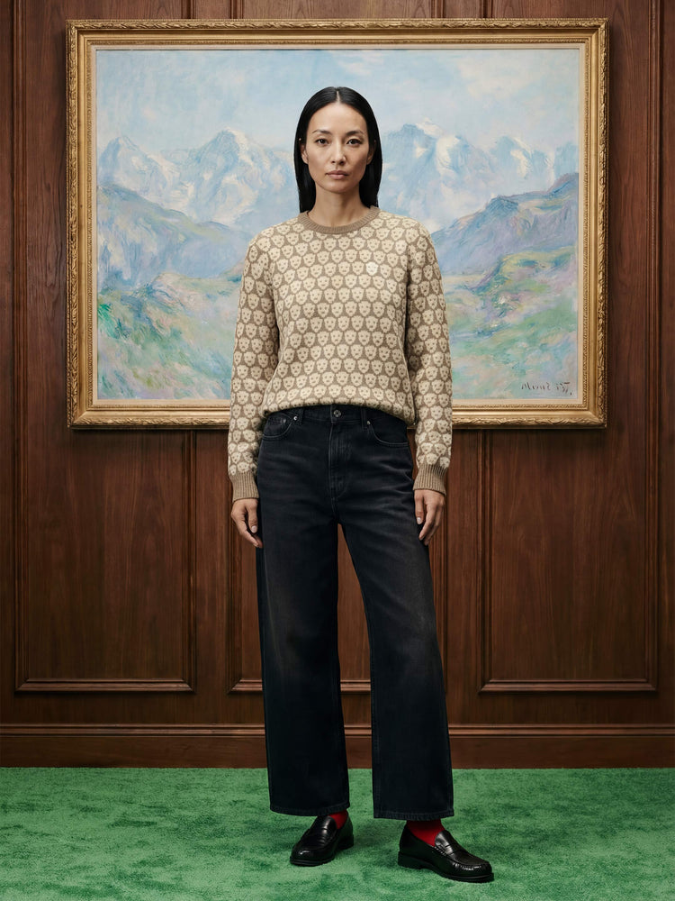 The Flock Crewneck Jumper Fawn Brown Image