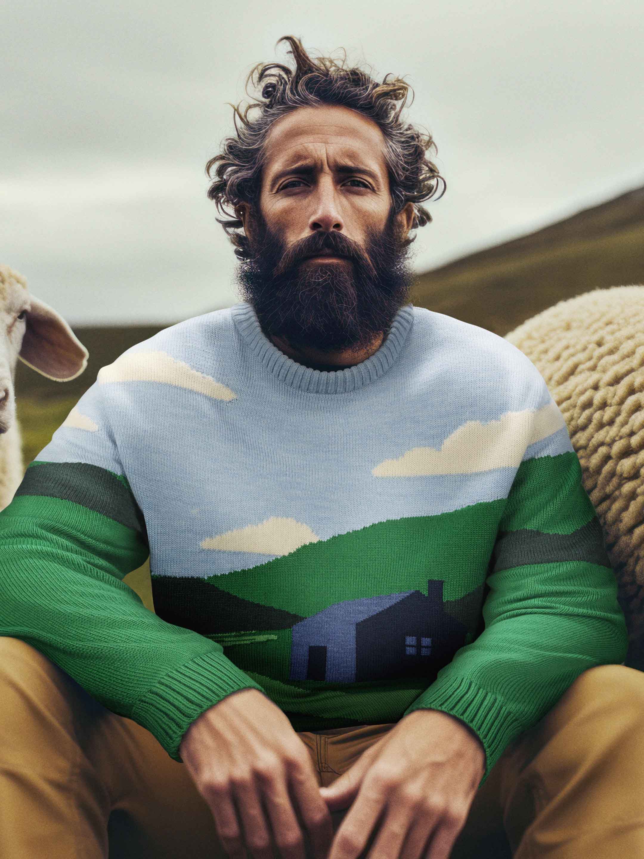 Bottle Green Knitted Crewneck Jumper Men s Women s Sheep Inc Bottle green knitted crewneck jumper men s women s sheep inc