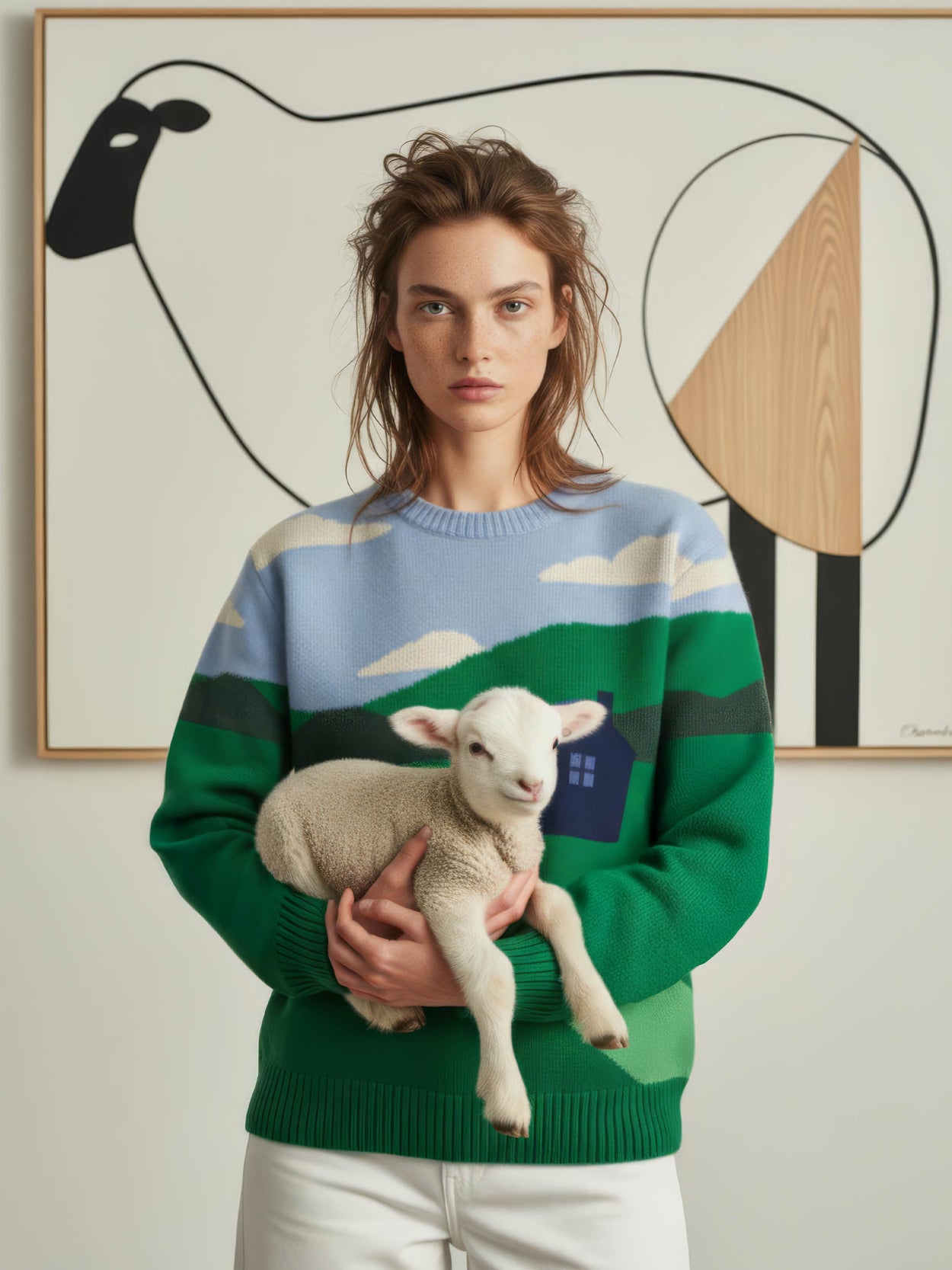 The Sheepscape Crewneck Bottle Green Female Image