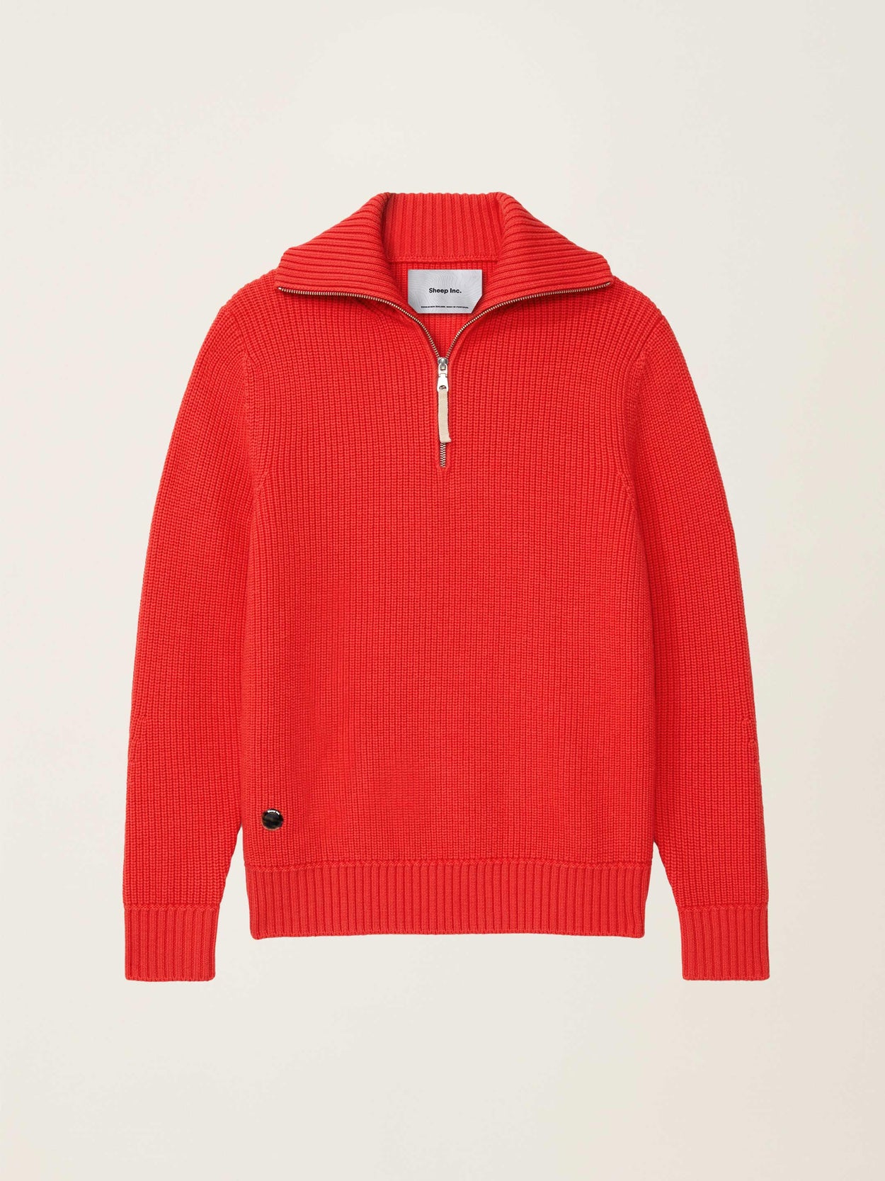 The Ridge Knit Half Zip Poppy Red Image