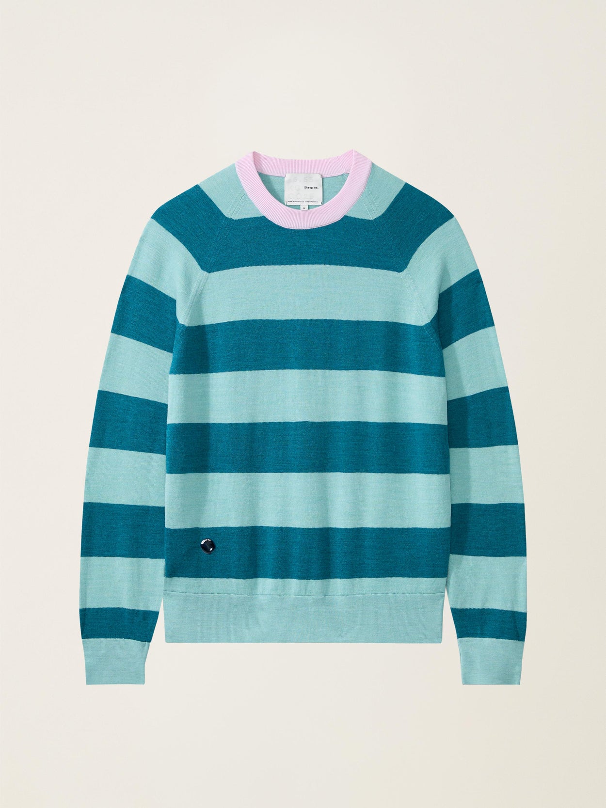 The Stripe Crewneck Light Teal Blue Image