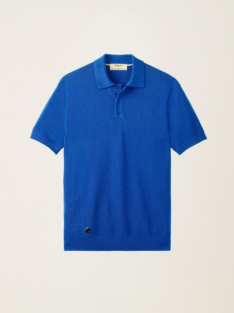 The Pique Polo Cobalt Blue Image
