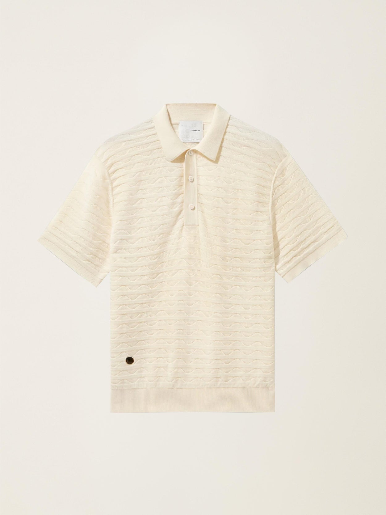 The Wave Textured Polo Shirt Raw White Image