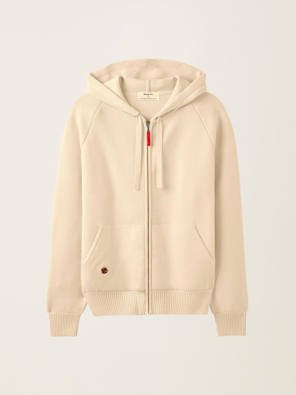 The Knitted Zip Hoodie Almond White Image