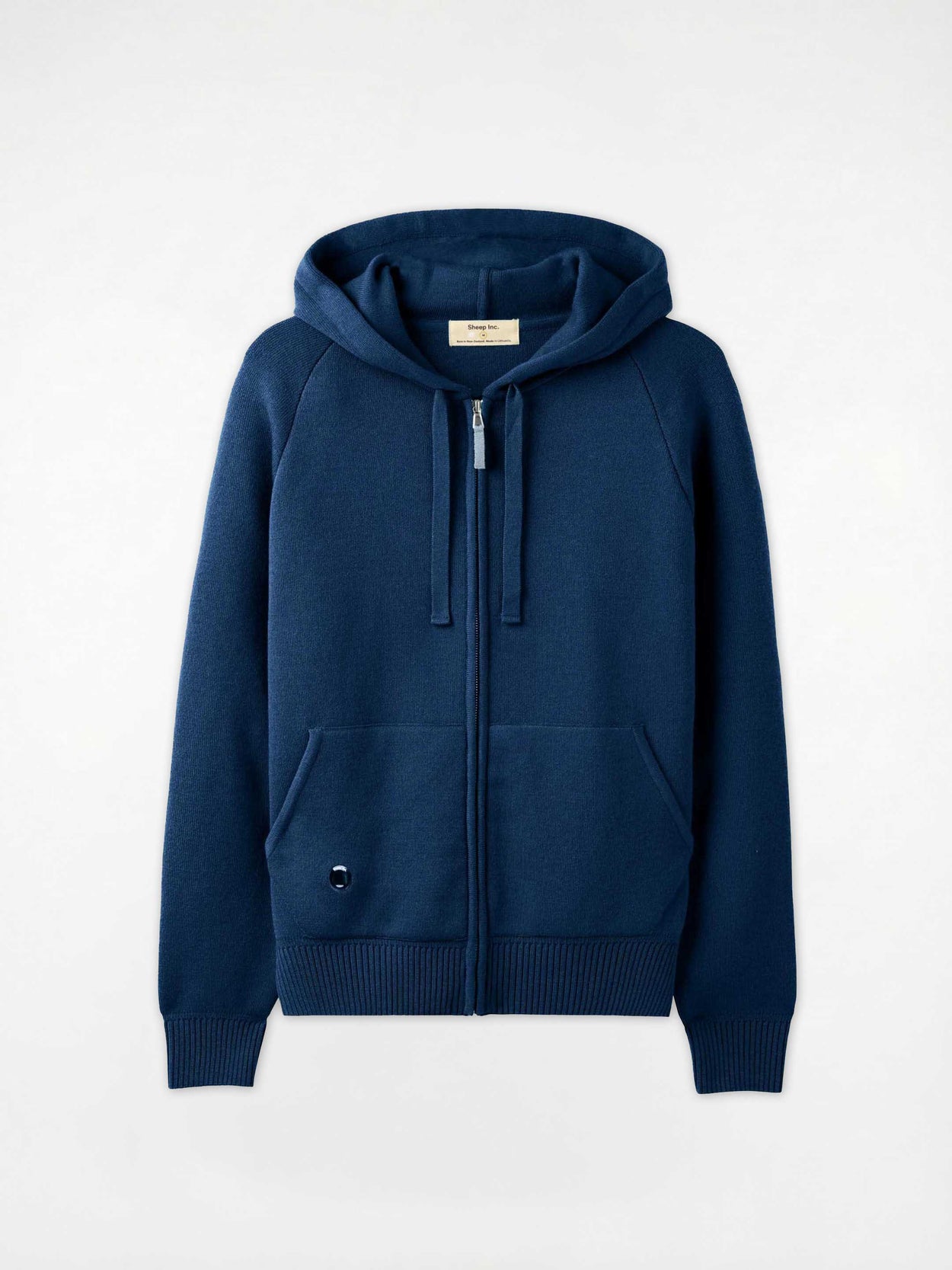 The Knitted Zip Hoodie Tasman Blue Image