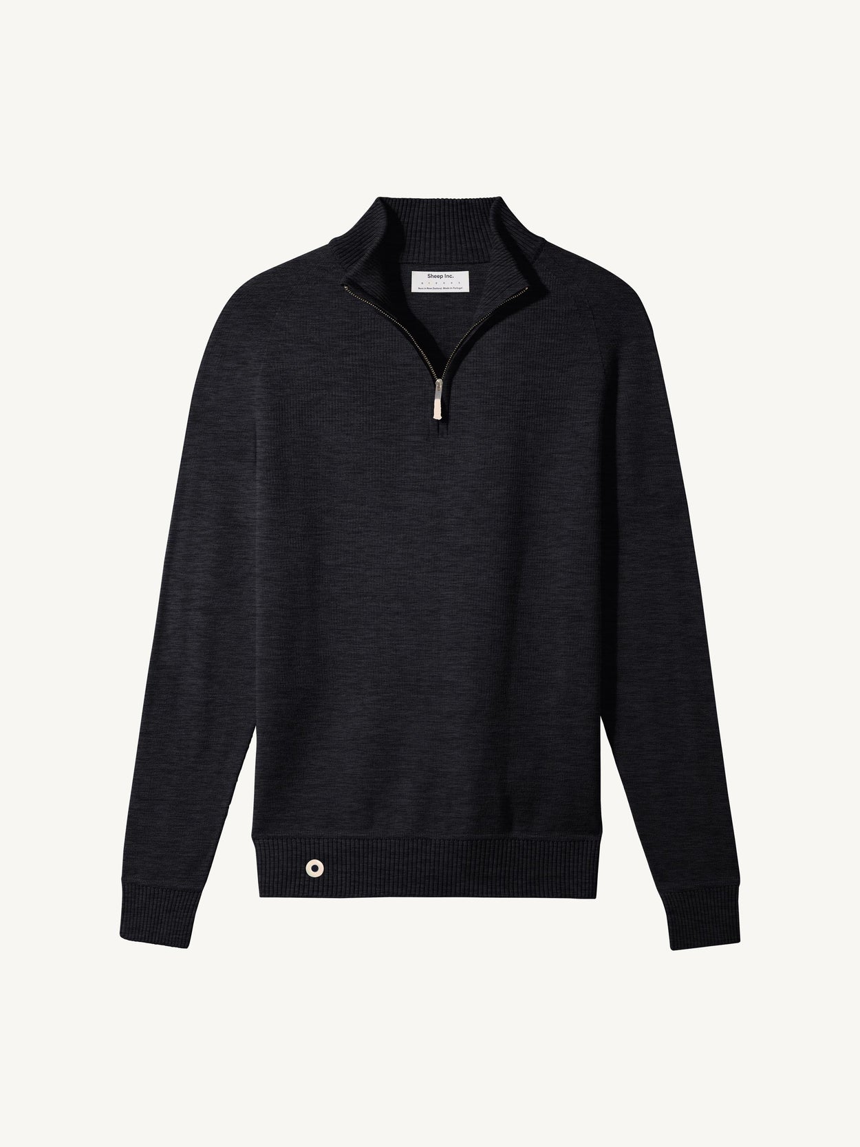 Black Knitted Half Zip Jumper - Men's/Women's - Sheep Inc