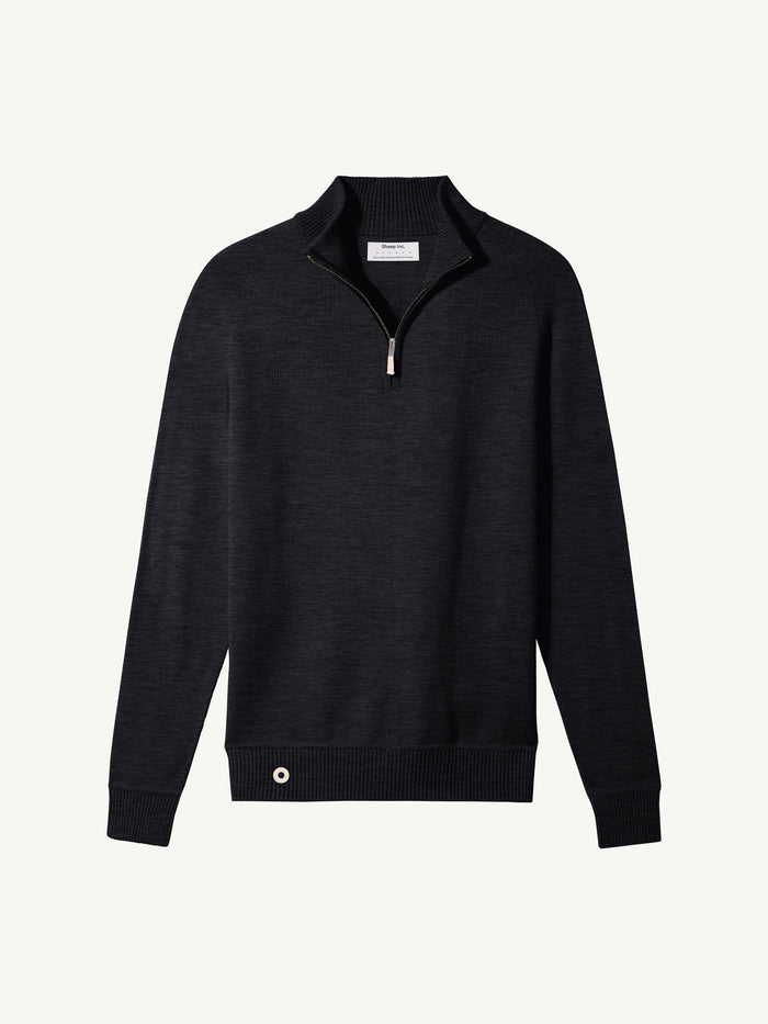 Mens black sale half zip sweater