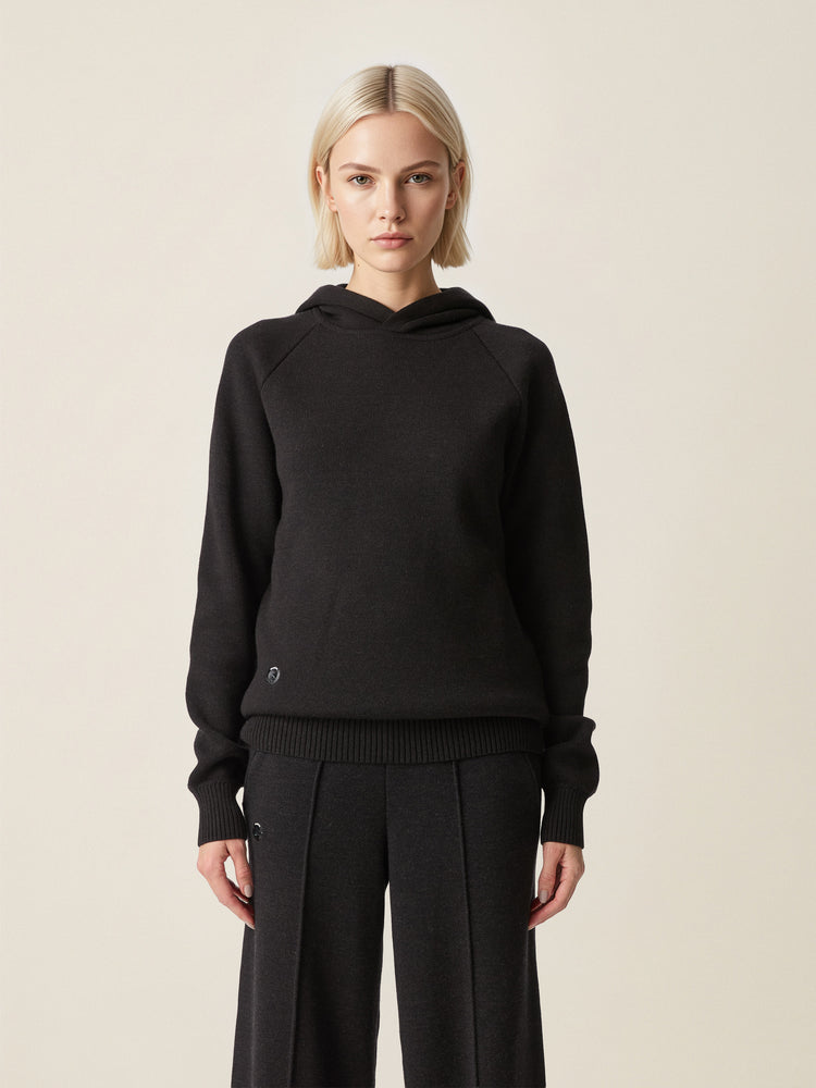 The Knitted Hoodie Anthracite Black Image