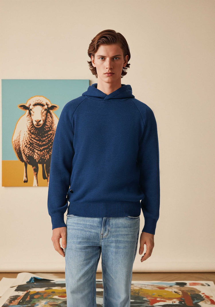 The Knitted Hoodie Tasman Blue Image
