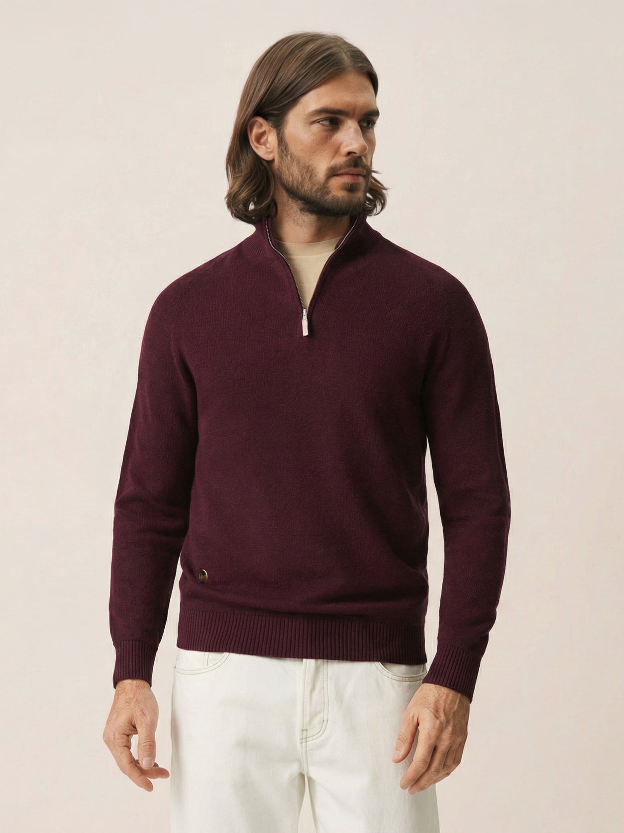 The Half Zip Konini Burgundy Male Image