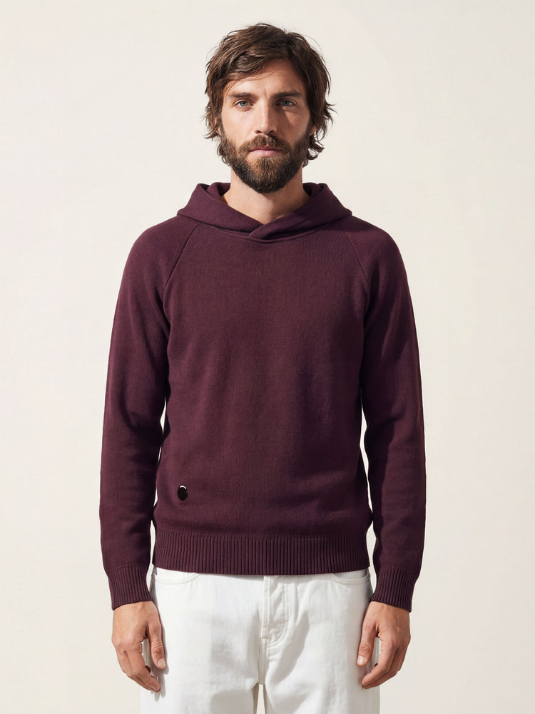 The Knitted Hoodie Konini Burgundy Image