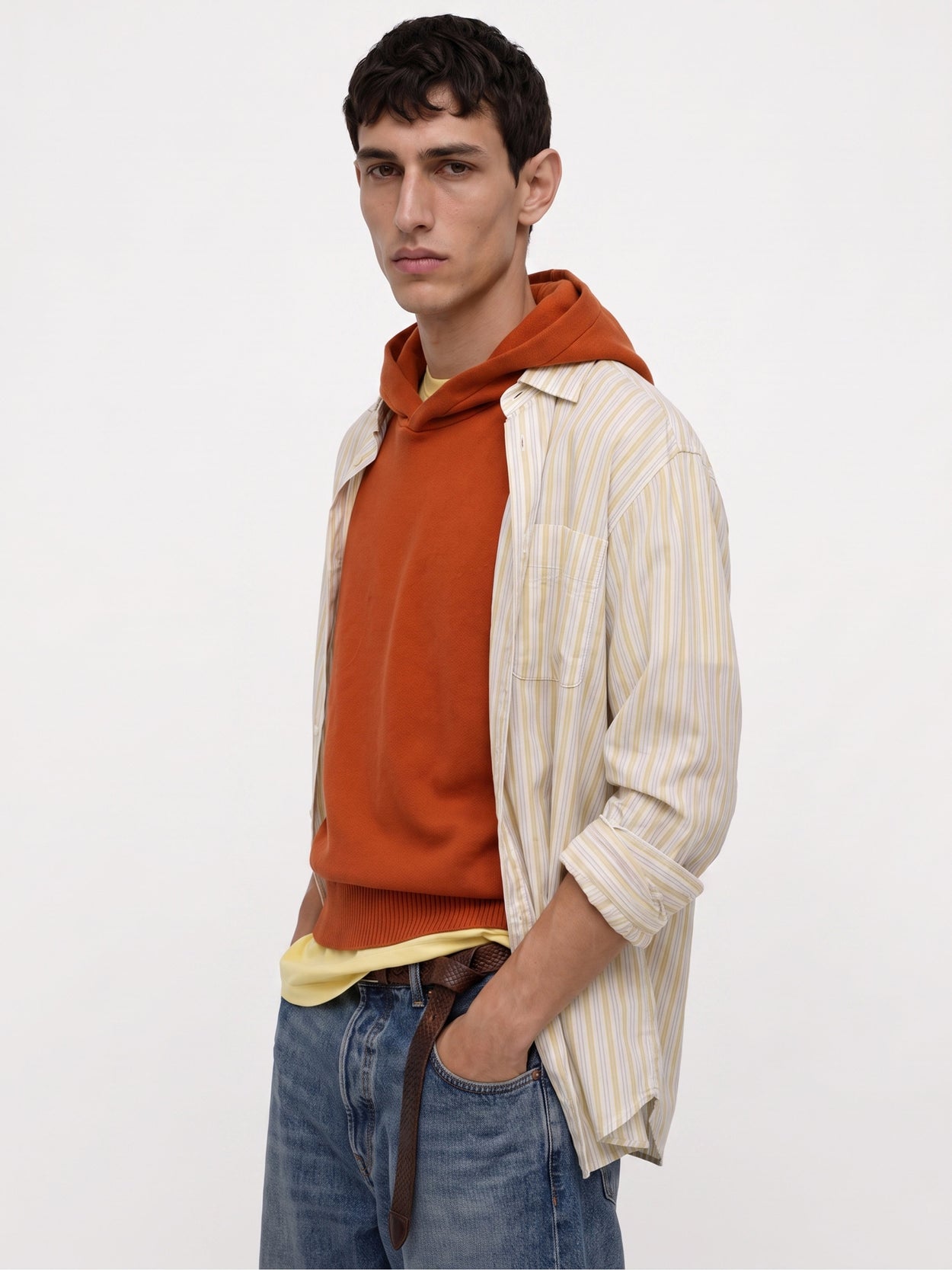 The Signature Merino Hoodie Burnt Orange Male Image