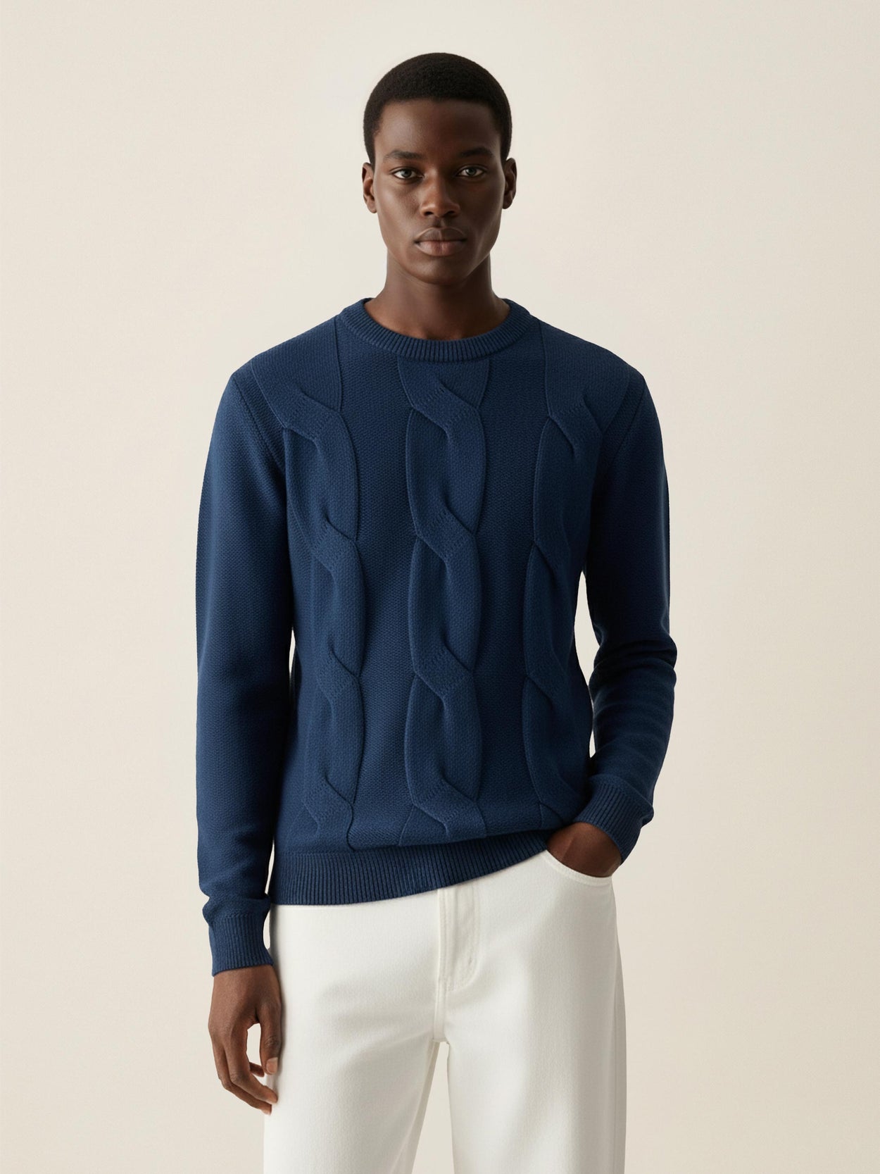 The Cable Knit Atlantic Blue Male Image