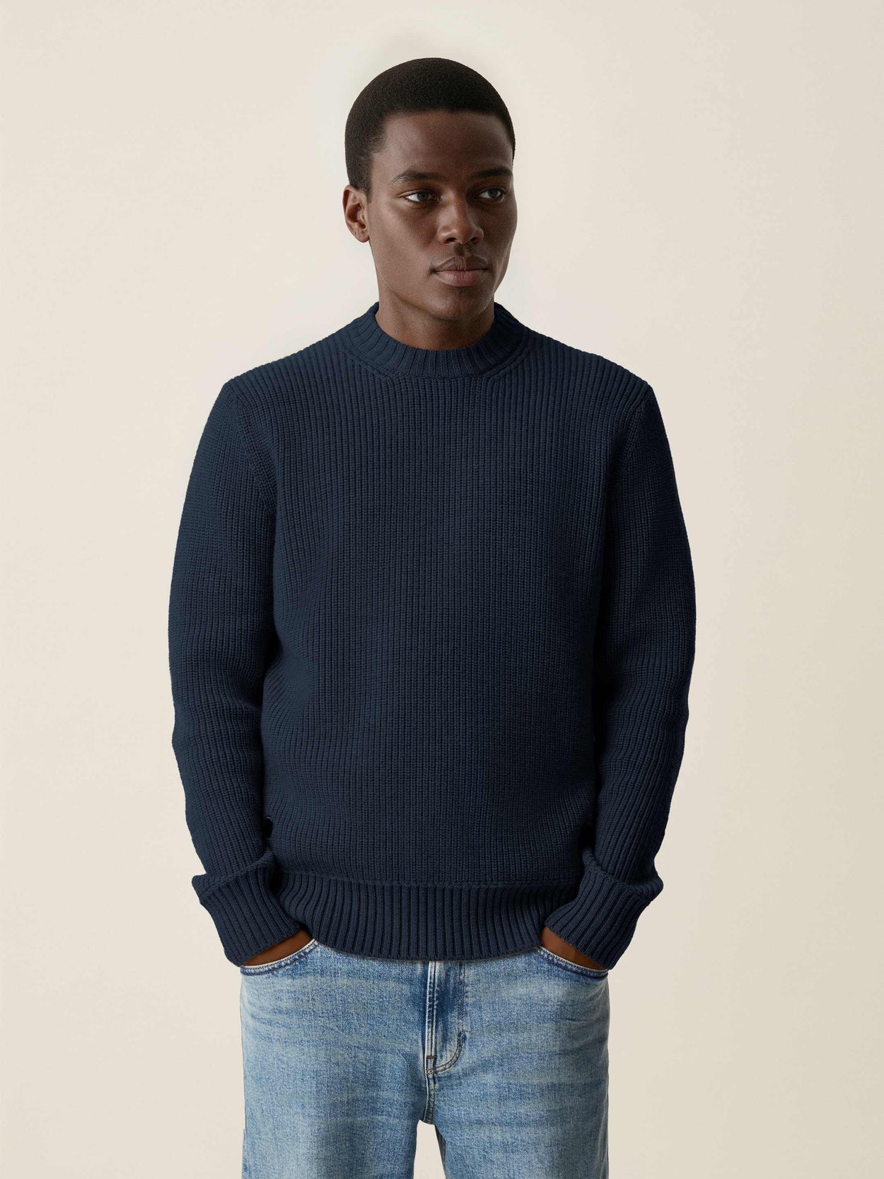 The Shepherd's Knit Crewneck Pacific Blue Male Image