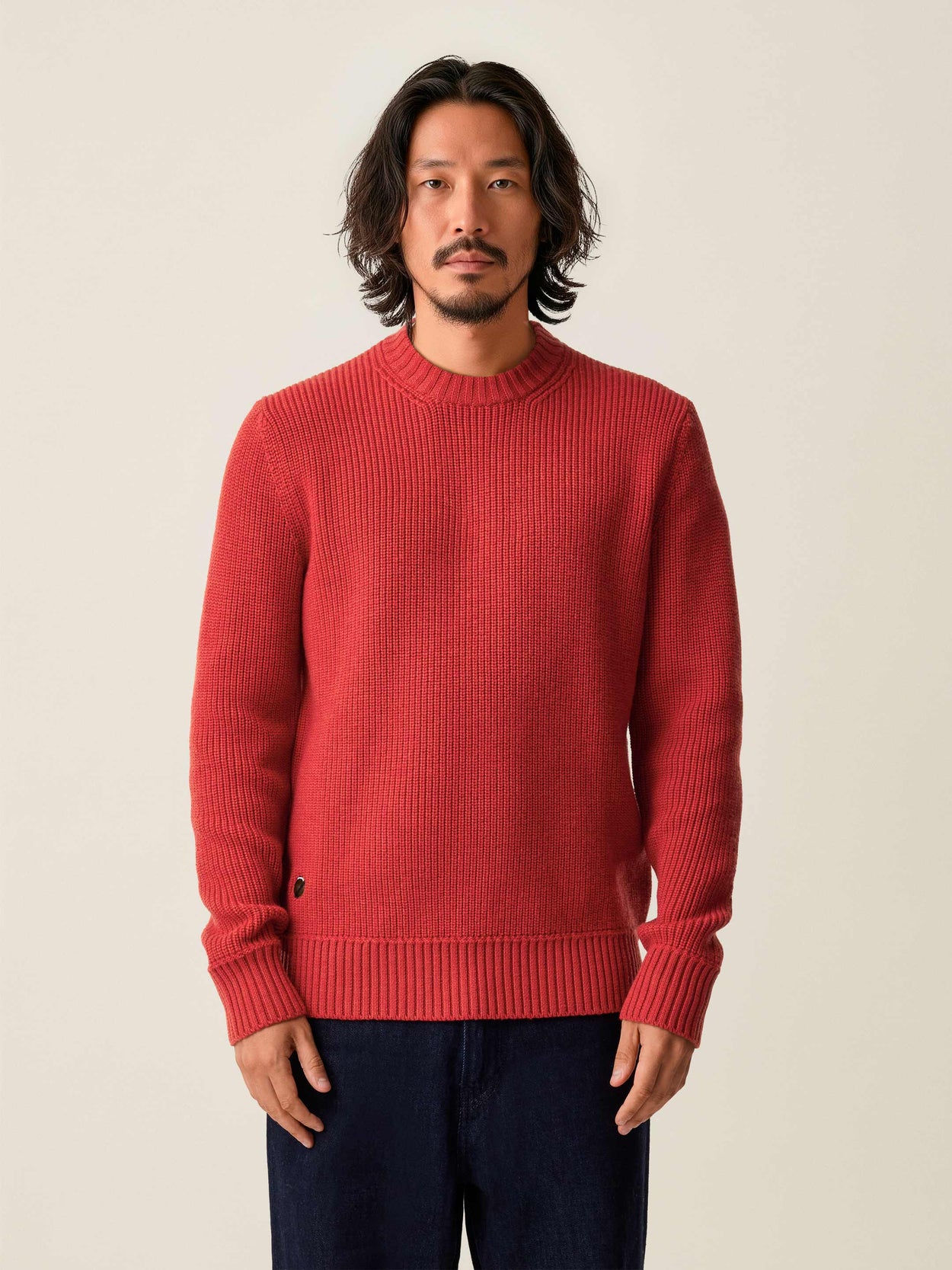 The Shepherd's Knit Crewneck Tomato Red Male Image