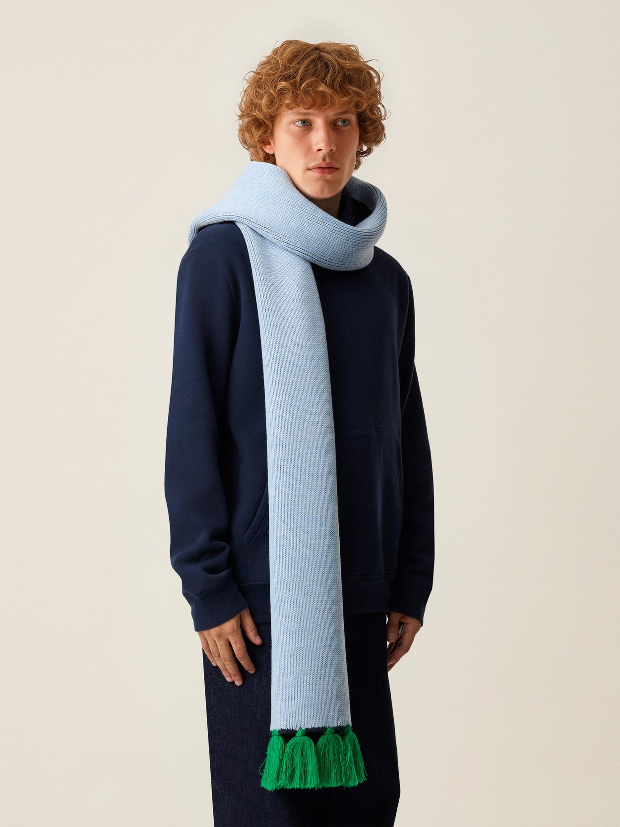 The Tassel Trail Scarf Cloud Blue Male Image