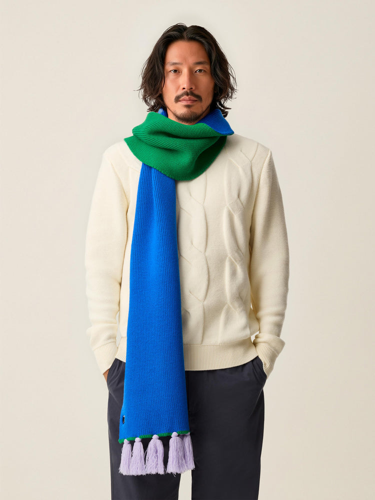 The Tassel Trail Scarf Cobalt Blue Image