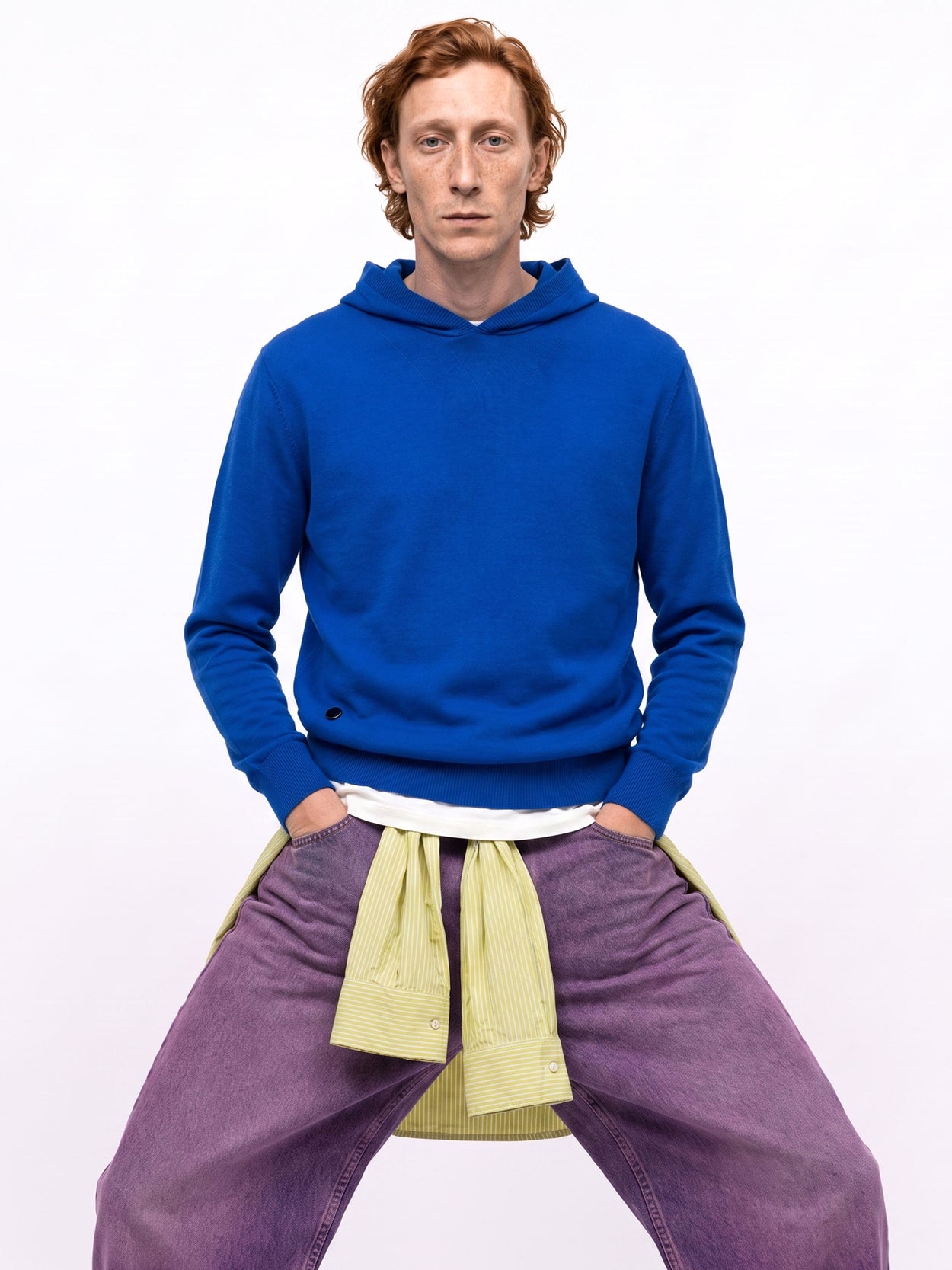 The Fine Knit Hoodie Cobalt Blue Male Image