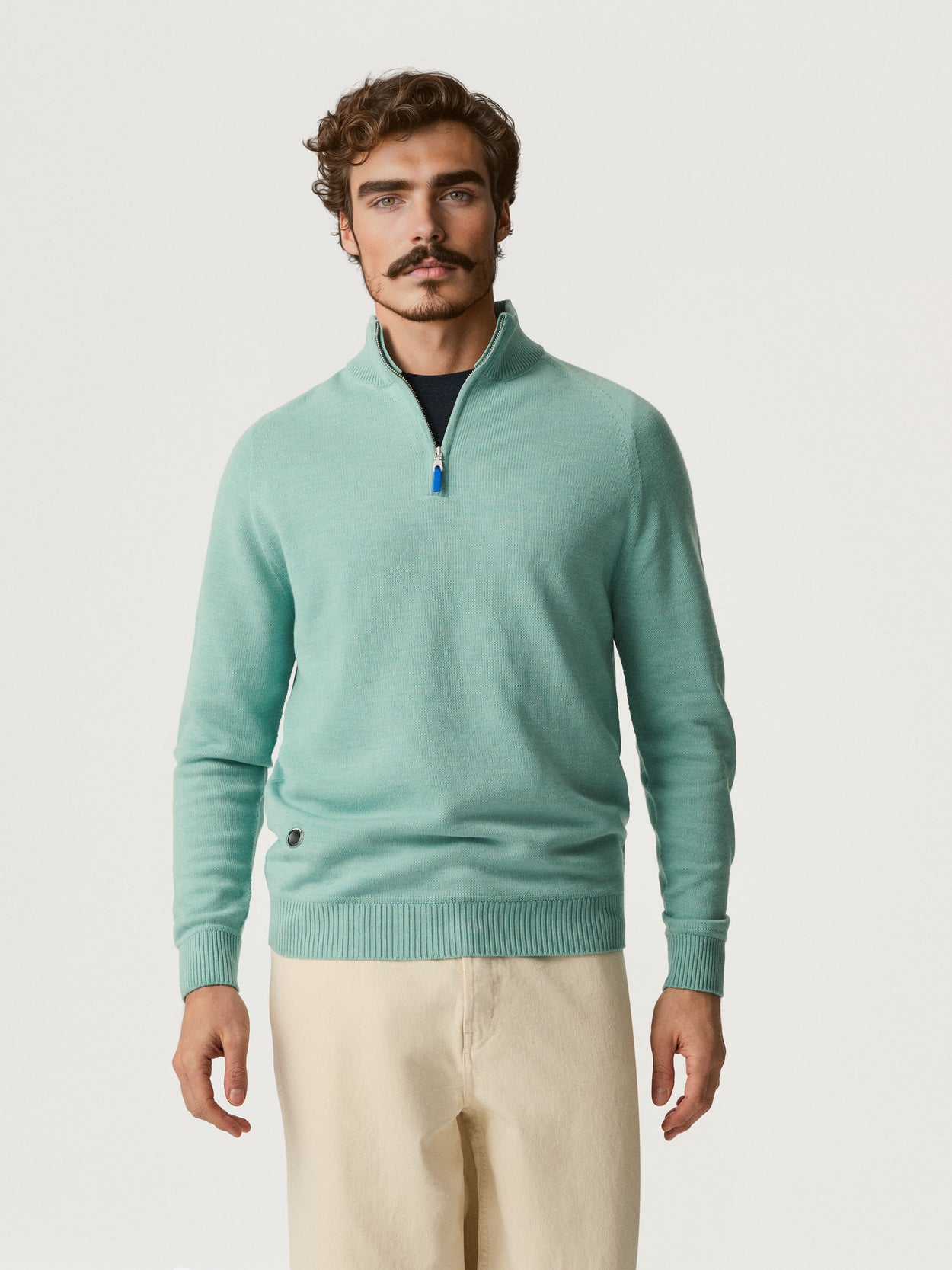 The Half Zip Aqua Green Male Image