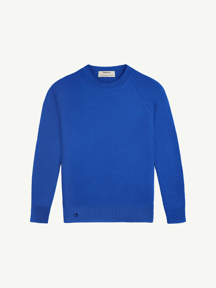 Men's Blue Merino Wool Knintwear - Stain Resistant - Sheep Inc.