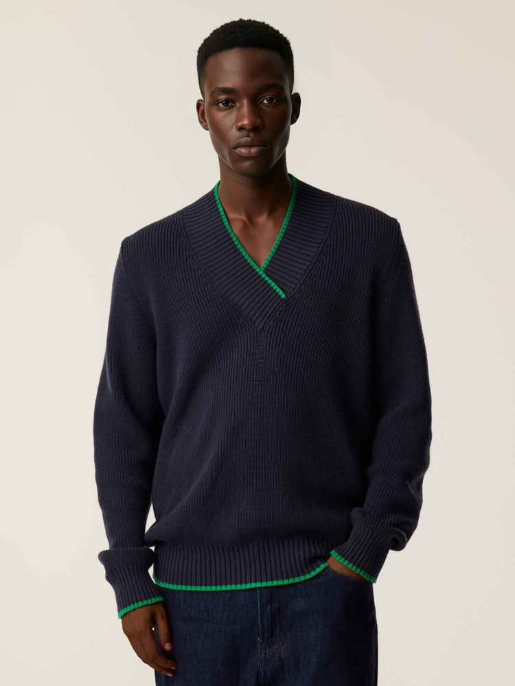 The Vale V-Neck Pacific Blue Image