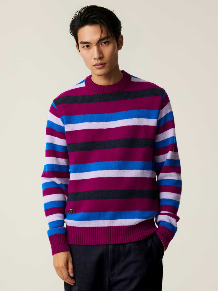 The Stripe Crewneck Royal Purple Image