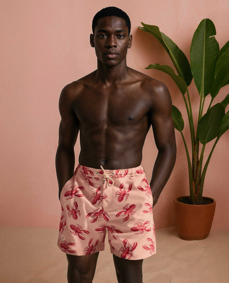 The Merino Swim Shorts Pink Lobster Image