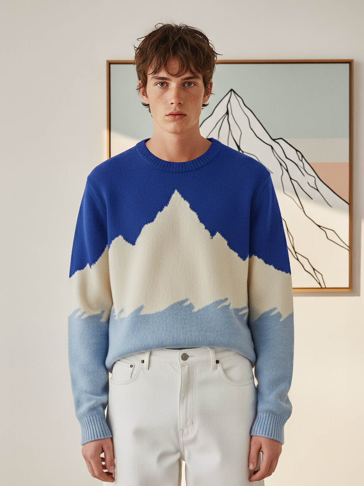 The Mountain Crewneck Cobalt Blue Image
