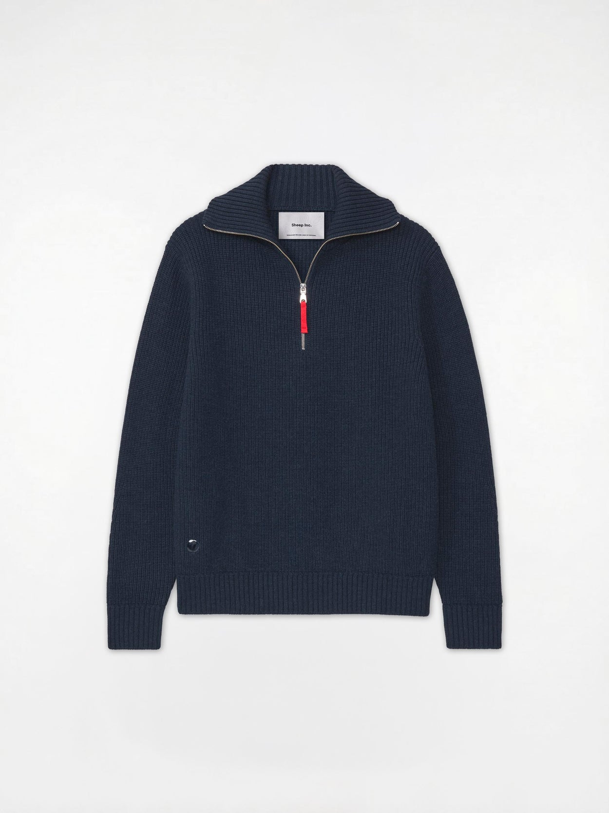 The Ridge Knit Half Zip Jumper Pacific Blue Image