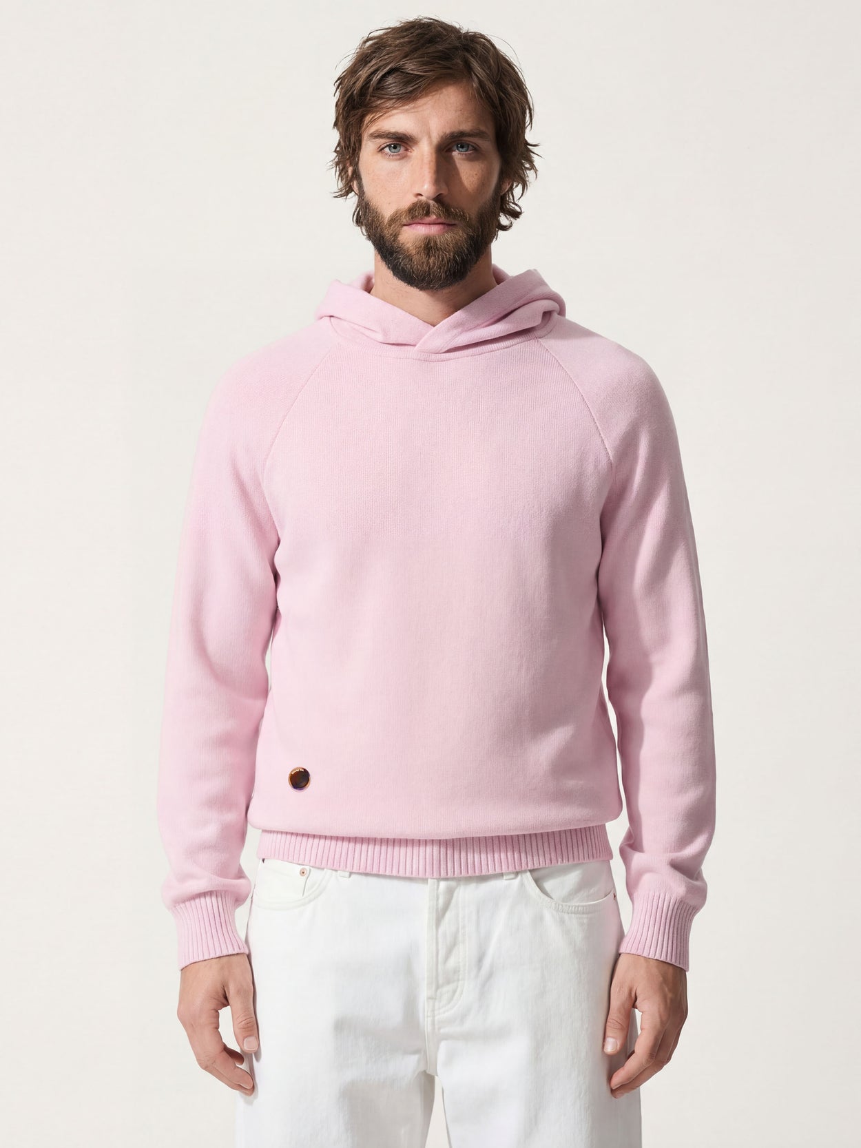 The Knitted Hoodie Candyfloss Pink Male Image