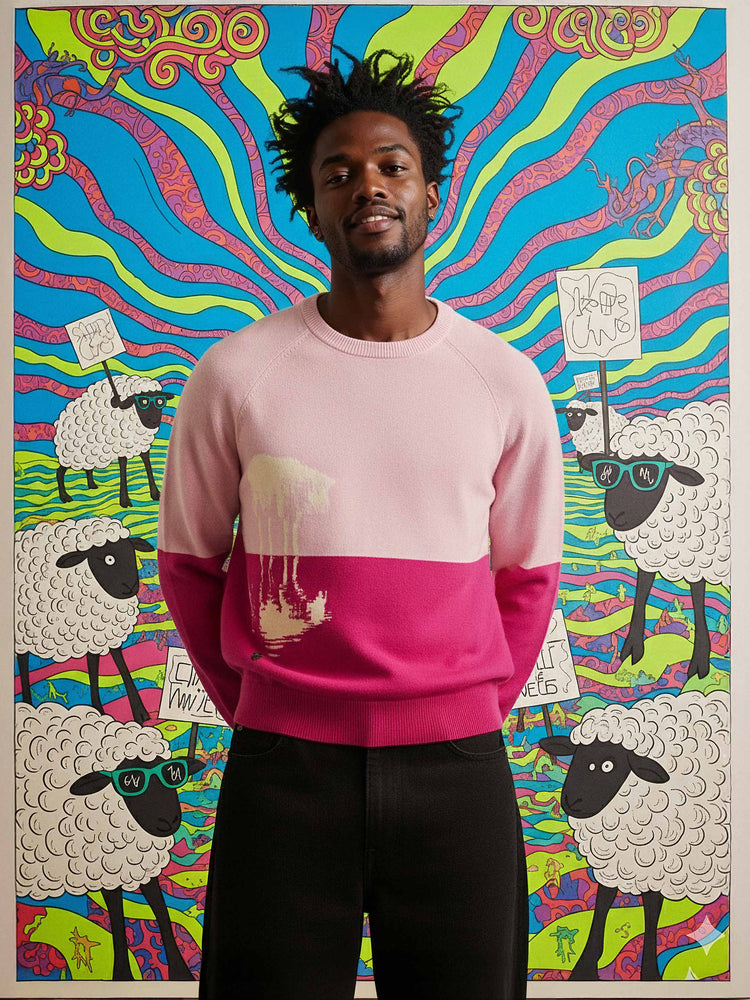 The Sheep Reflection Crewneck Candyfloss Pink Image