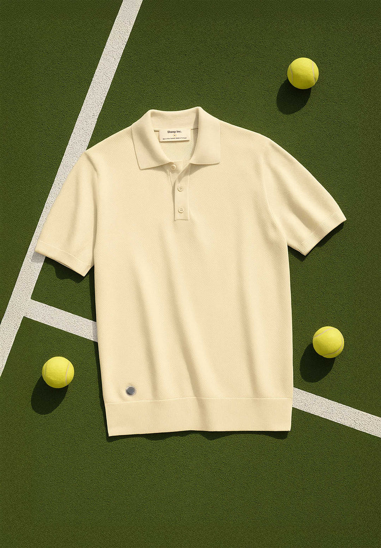 The Pique Polo Raw White Image