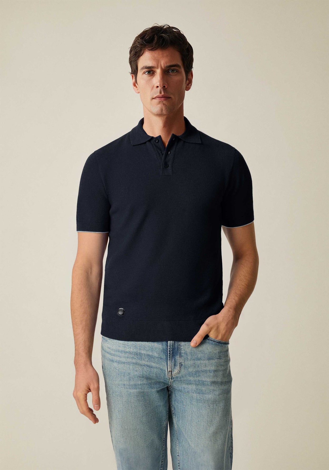 The Pique Polo Pacific Blue Male Image
