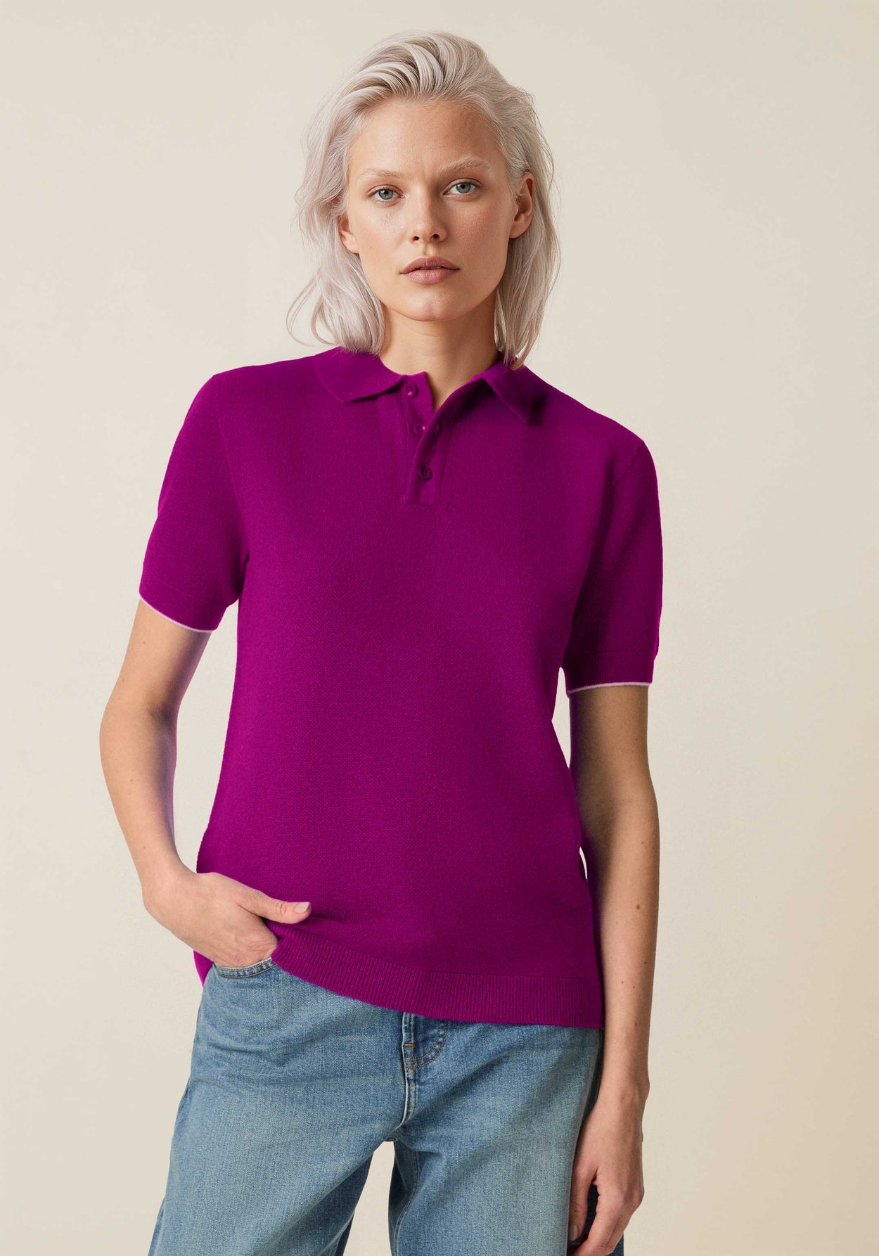 The Pique Polo Royal Purple Female Image
