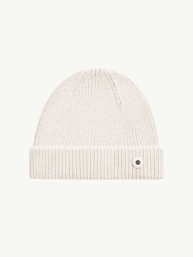 White Organic Knit Beanie