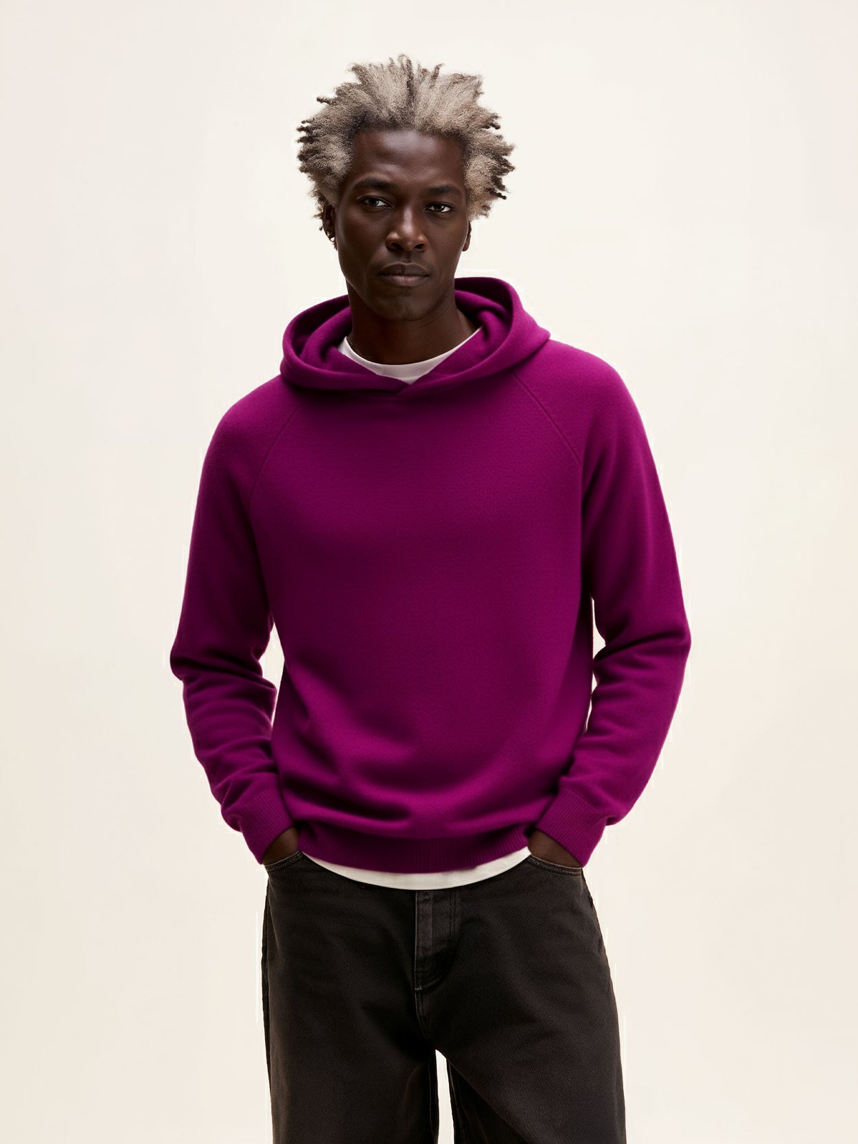 The Knitted Hoodie Royal Purple Male Image