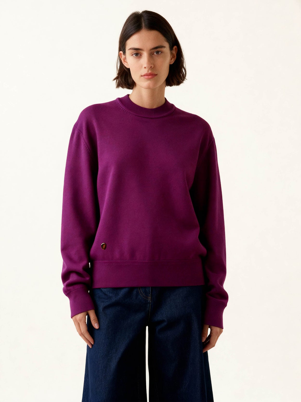 The Women's Fine Knit Crewneck Royal Purple Female Image