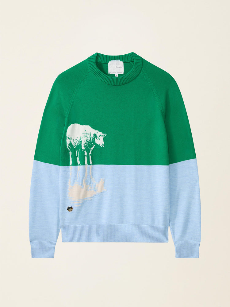 The Sheep Reflection Crewneck Bottle Green Image