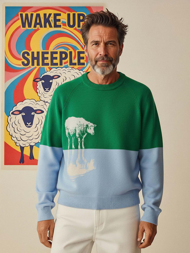 The Sheep Reflection Crewneck Bottle Green Image