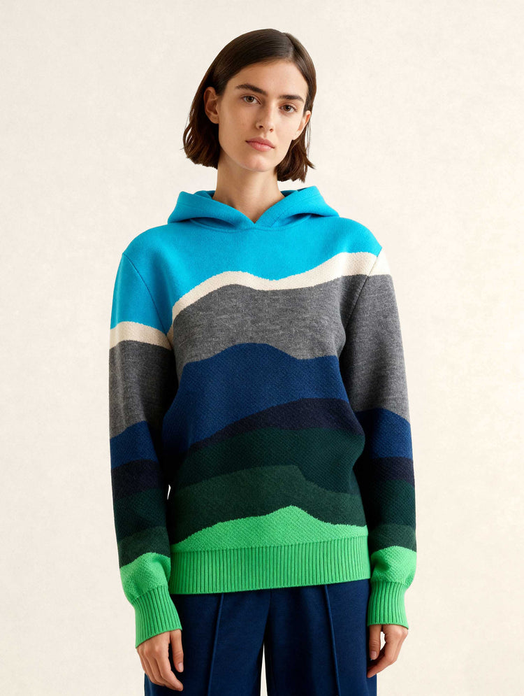 The Sheepscape Hoodie Turquoise Blue Image