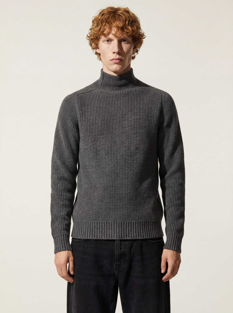 The Soft-Knit High Neck Slate Grey Image